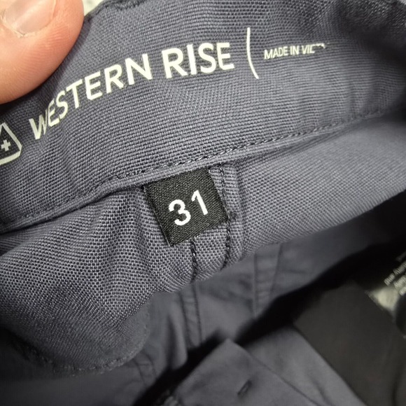 Western Rise Pants Mens 31 (Fits 30x30) Gray AT Slim Straight‎ Stretch Travel - Picture 5 of 13
